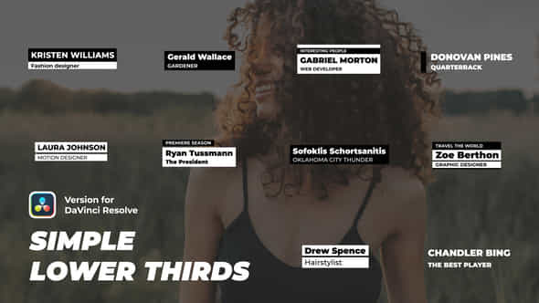 Simple Lower Thirds Davinci Resolve - VideoHive 50195984
