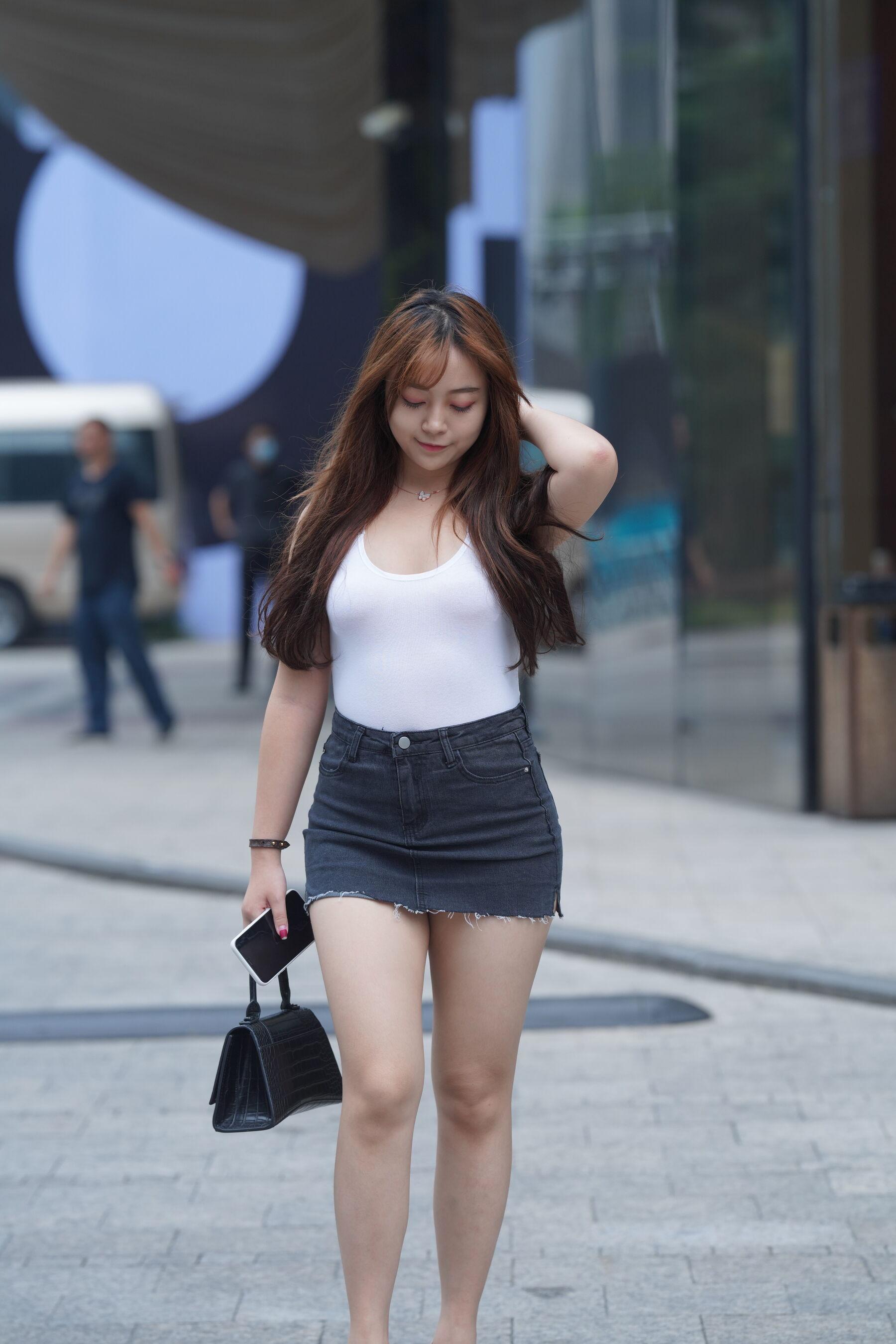 街拍 透明高跟热裤美女(348)