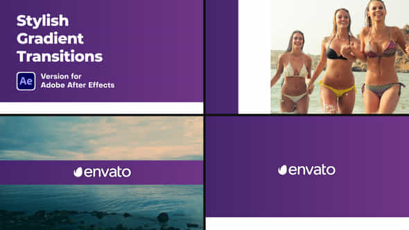 Stylish Gradient Transitions - VideoHive 48378918