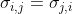 sigma_{i,j}=sigma_{j ,i}