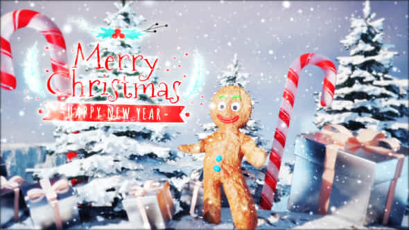 Gingerbread Greeting Card - VideoHive 42184810