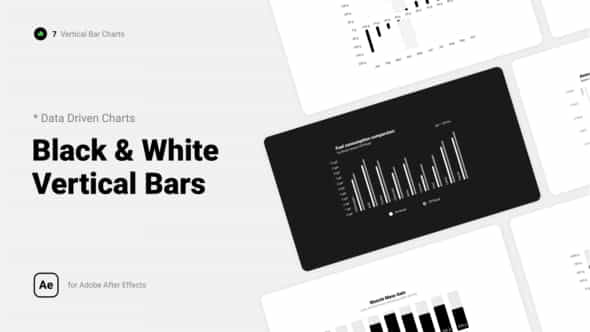 Black White Vertical Bar Charts - VideoHive 39438919