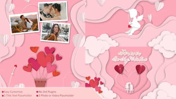 Papercut Valentine Day Greetings - VideoHive 35754420