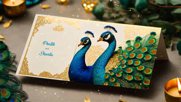 Peacock Theme Wedding Invitation 3D Design Slideshow - VideoHive 49920911