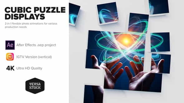 Cubic Puzzle Promo Cards 4K - VideoHive 31083148