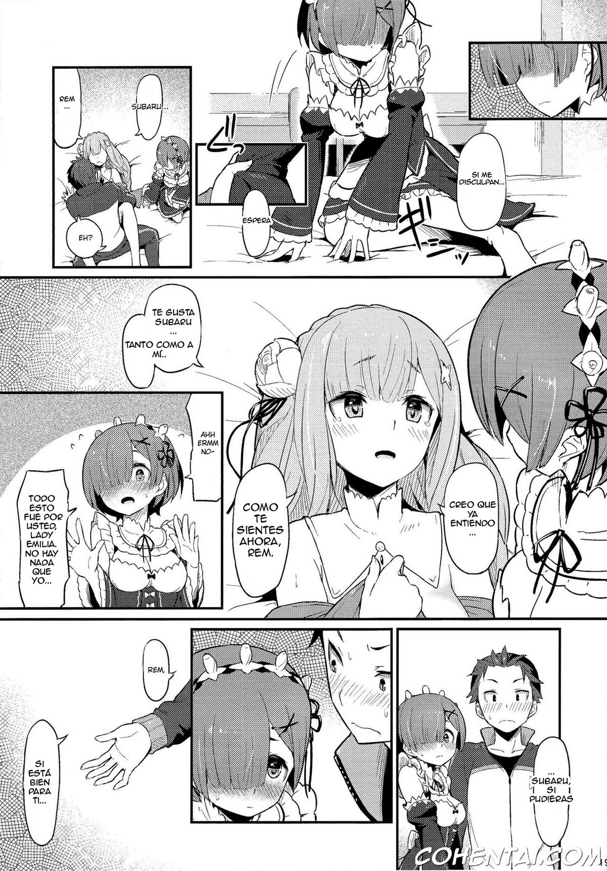 Rem no Emilia Kuttsuke Daisakusen (Re:Zero kara Hajimeru Isekai Seikatsu) xxx comics manga porno doujin hentai español sexo 