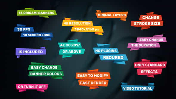 14 Origami Banners - VideoHive 39029841