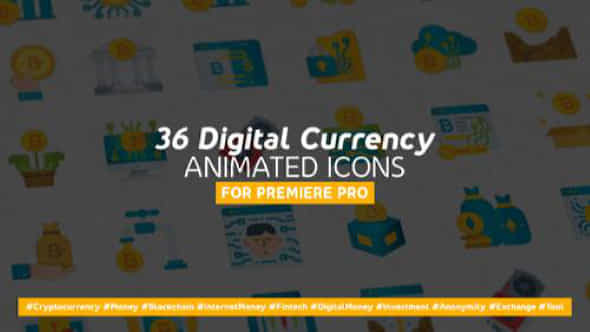 36 Digital Currency Modern Flat Animated Icons - VideoHive 36825966