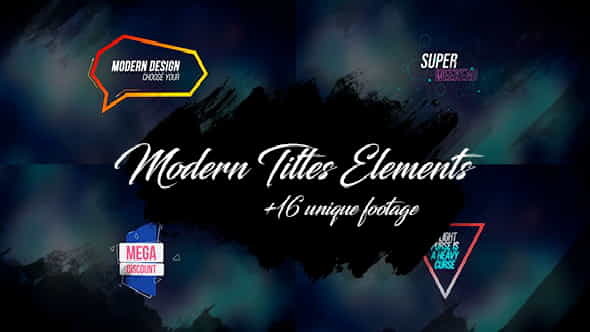 16 Modern Titles Elements Text - VideoHive 18240334