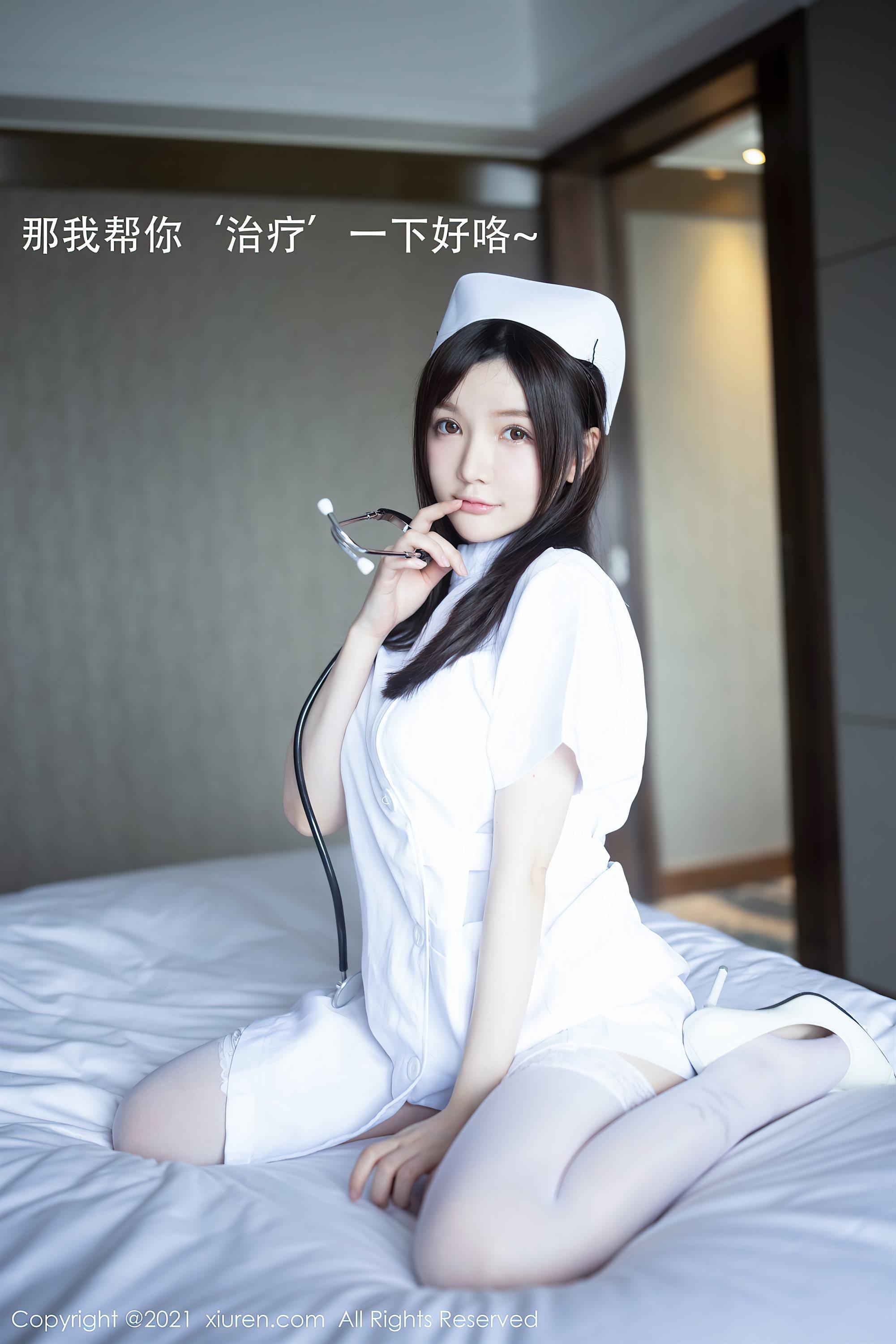 [XiuRen秀人网]No.3114 女神糯美子Mini洁白护士制服主题私房蕾丝内衣秀豪乳翘臀诱惑写真(12)