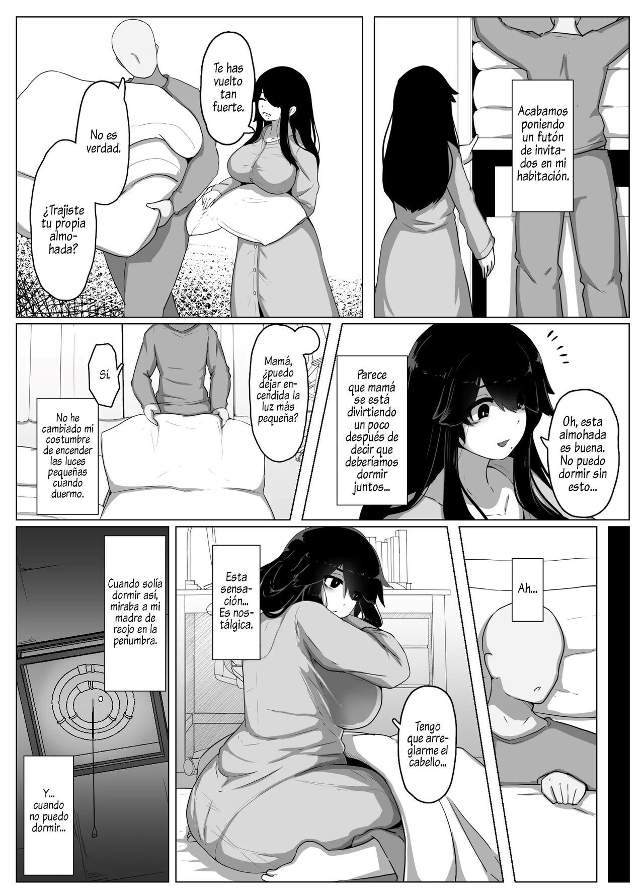[hahayamoya (moya)] Oyasumi, Okaa-san I  Good Night, Mom I [Spanish]  [Al Chile no Sé Scan]
