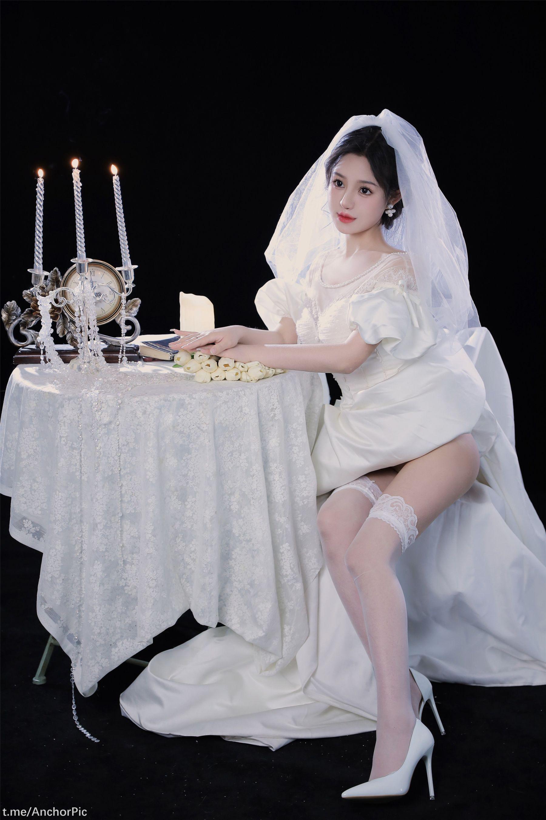 国模套图 桃暖酱《婚纱》(12)