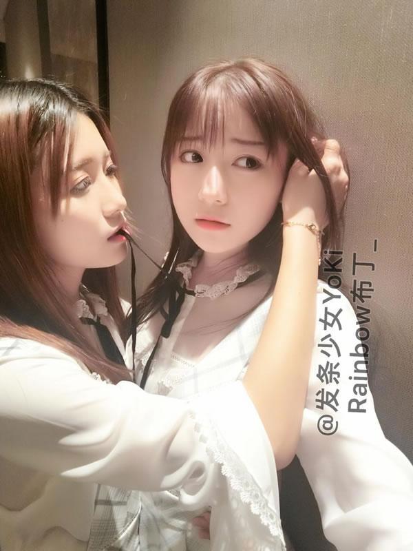 发条少女-户外露脸百合大胆写真合集(1)