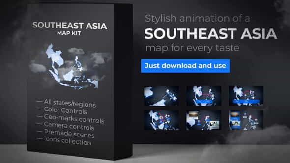 Southeast Asia Animated Map - - VideoHive 24333303