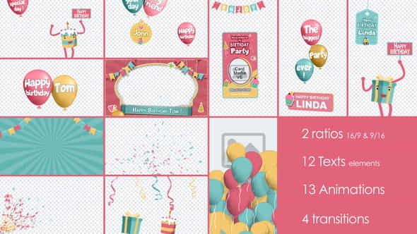 Birthday and Party Kit - VideoHive 32948415