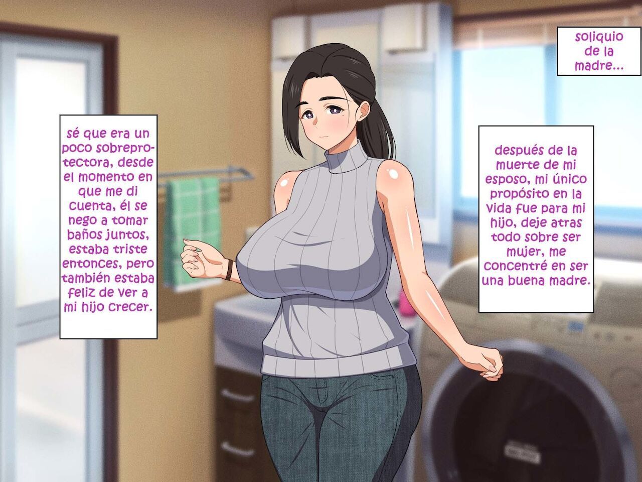 [Haruharutei] Amaama Bijin Okaa-san ni Tanetsuke Shite Soitogechau Hanashi  La historia sobre el apareamiento con una madre dulce y hermosa [Spanish]