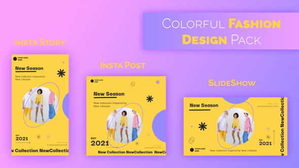Colourful Fashion Design Template Pack - VideoHive 36380023