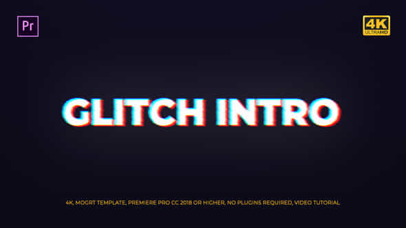 Glitch Intro Mogrt - VideoHive 22698598