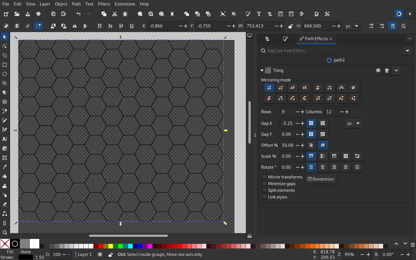 inkscape-hex-grid