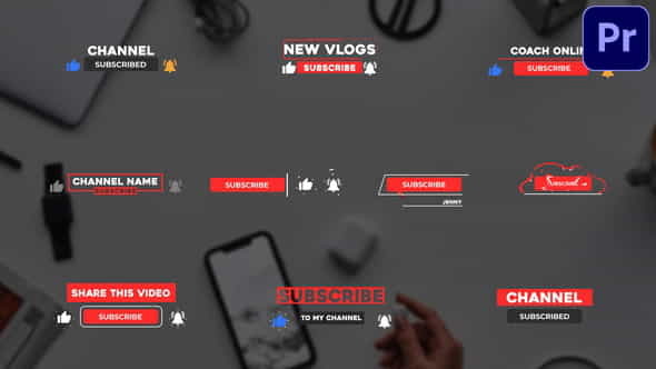 Youtube Subscribe Buttons | Premiere - VideoHive 32323216