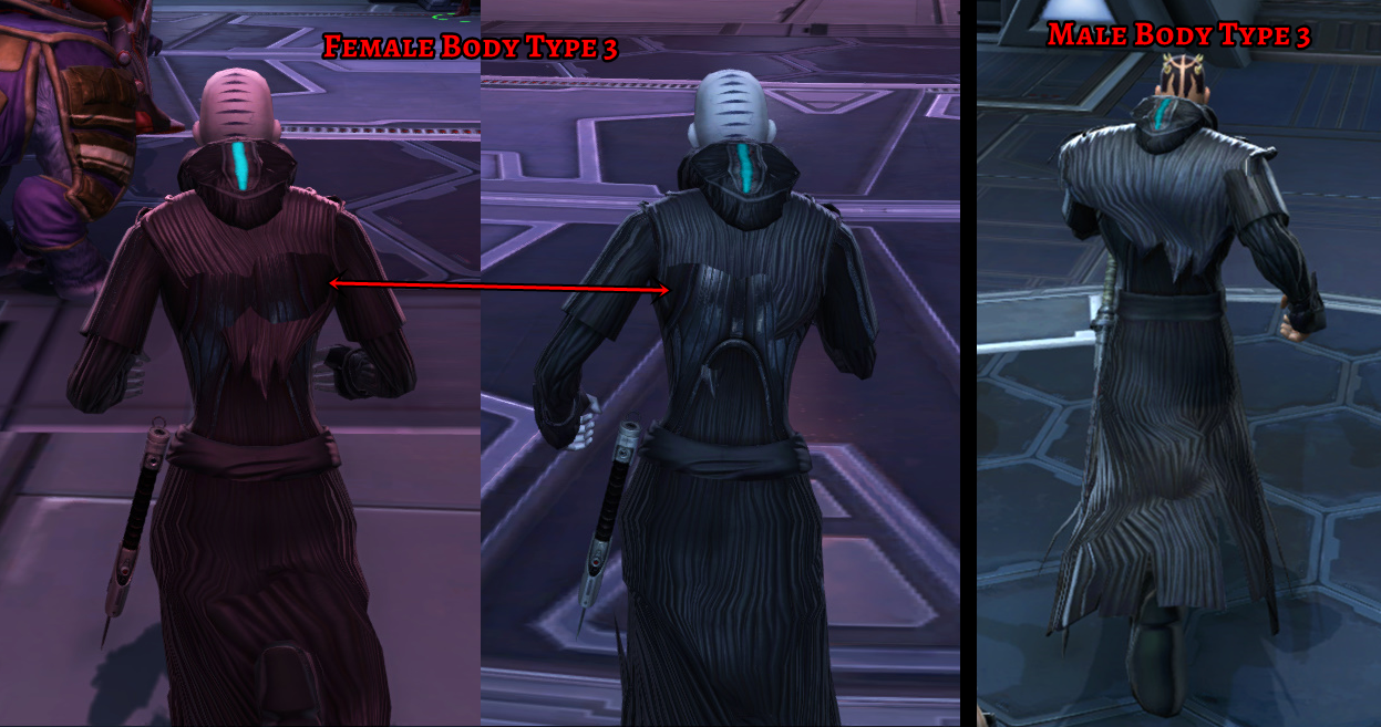Righteous Harbinger's Chestguard clipping issue on female body type 3.