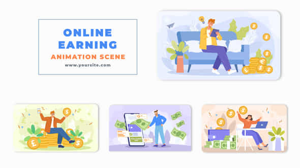 Online Earning Character - VideoHive 46437745