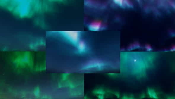 Aurora Backgrounds Loop Pack -5 - VideoHive 31750126