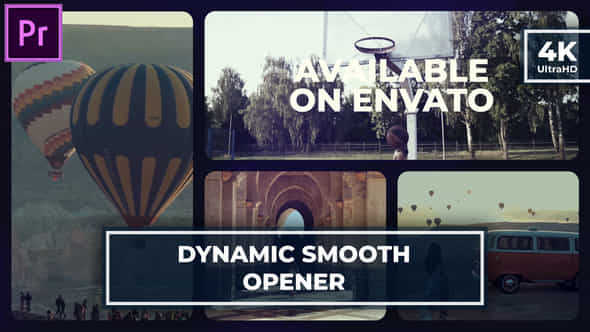 Slow Multiscreen Gallery Opener Stylish Gallery Intro Mogrt For Premier Pro - VideoHive 48814123