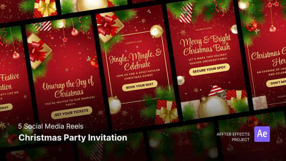 Social Media Reels Christmas Party Invitation After Effects Template - VideoHive 49496928