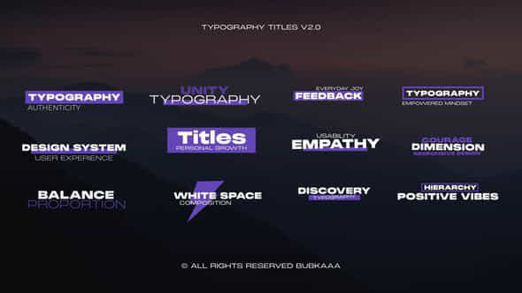 Typography Titles Pack For After Effcets - VideoHive 45788863