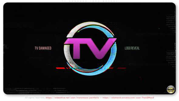 Tv Damaged Logo Reveal - VideoHive 57942279