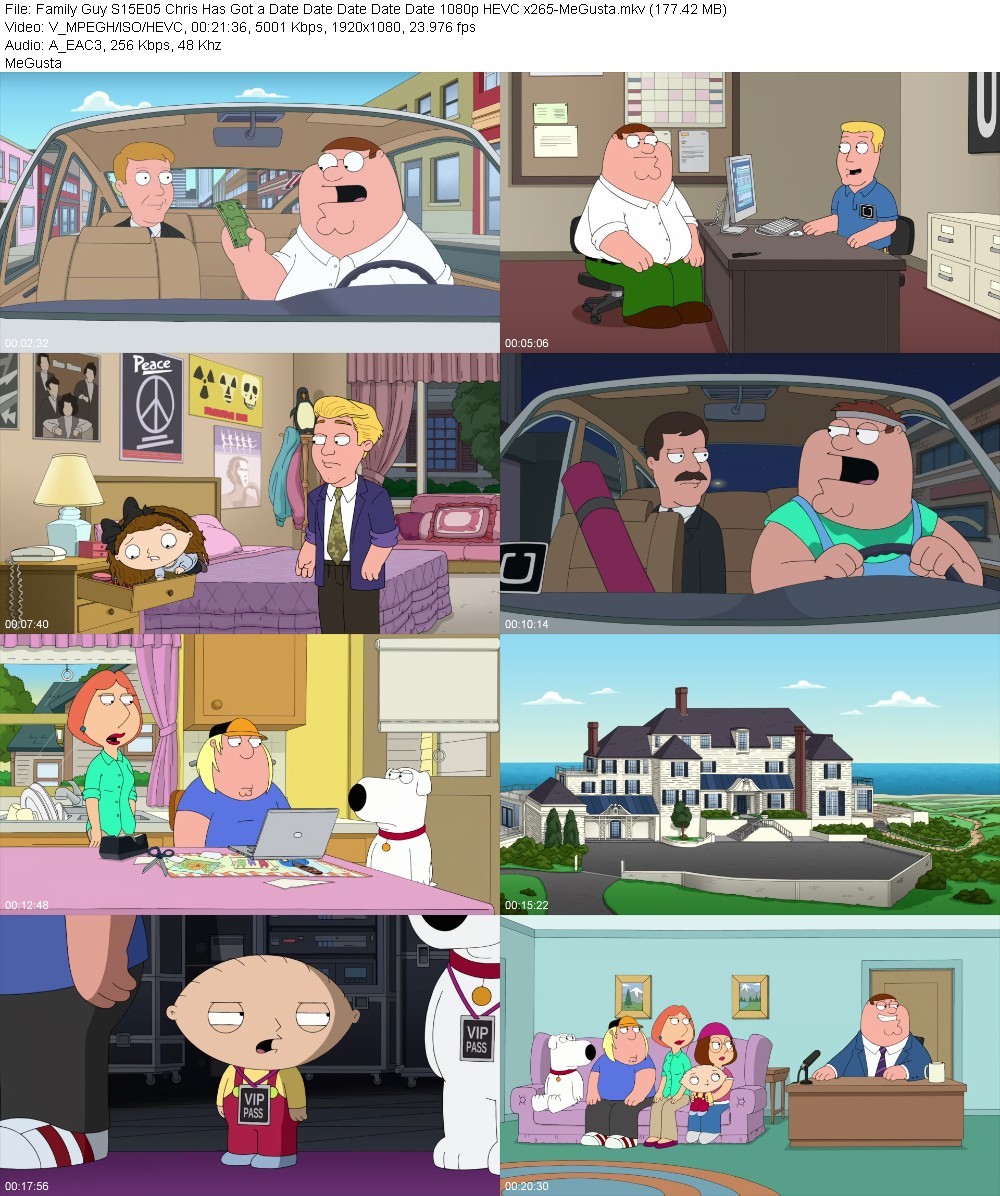 Family Guy S15E05 Chris Has Got a Date Date Date Date Date 1080p HEVC x265-MeGusta