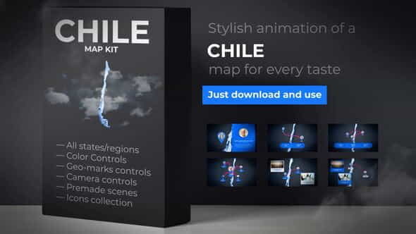 Chile Map - Republic of - VideoHive 24816163