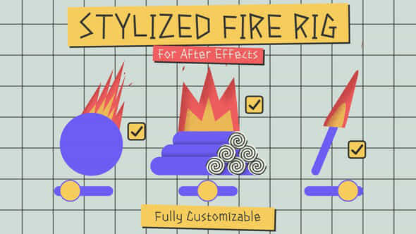Fully Customizable Stylized 2D Fire Rig For After Effects - VideoHive 51996925