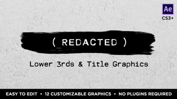 Redacted Titles and Lower Thirds - VideoHive 15374643