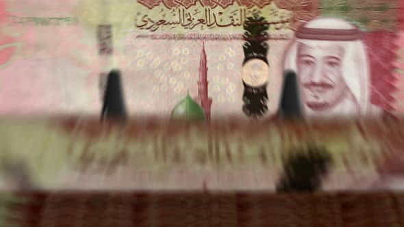 Saudi Arabia Riyal money counting - VideoHive 33428869