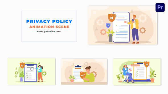 Privacy Policy Concept 2D Flat Design Animation Scene - VideoHive 48802940