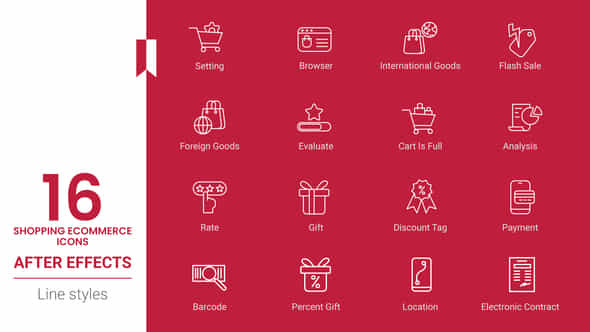 Shopping Ecommerce Icons Pack - VideoHive 44625144