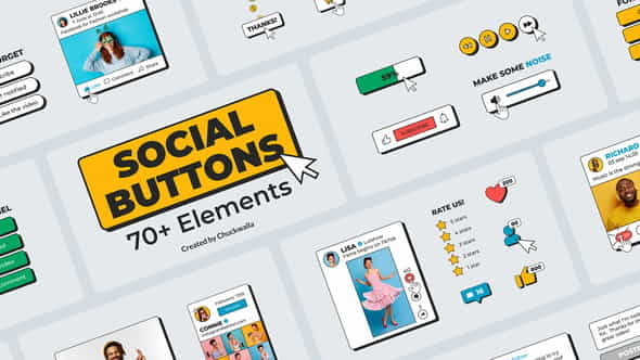 Social Media Buttons Pack - VideoHive 35450339