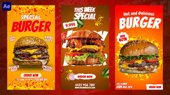 Burger Instagram Reels - VideoHive 59314090