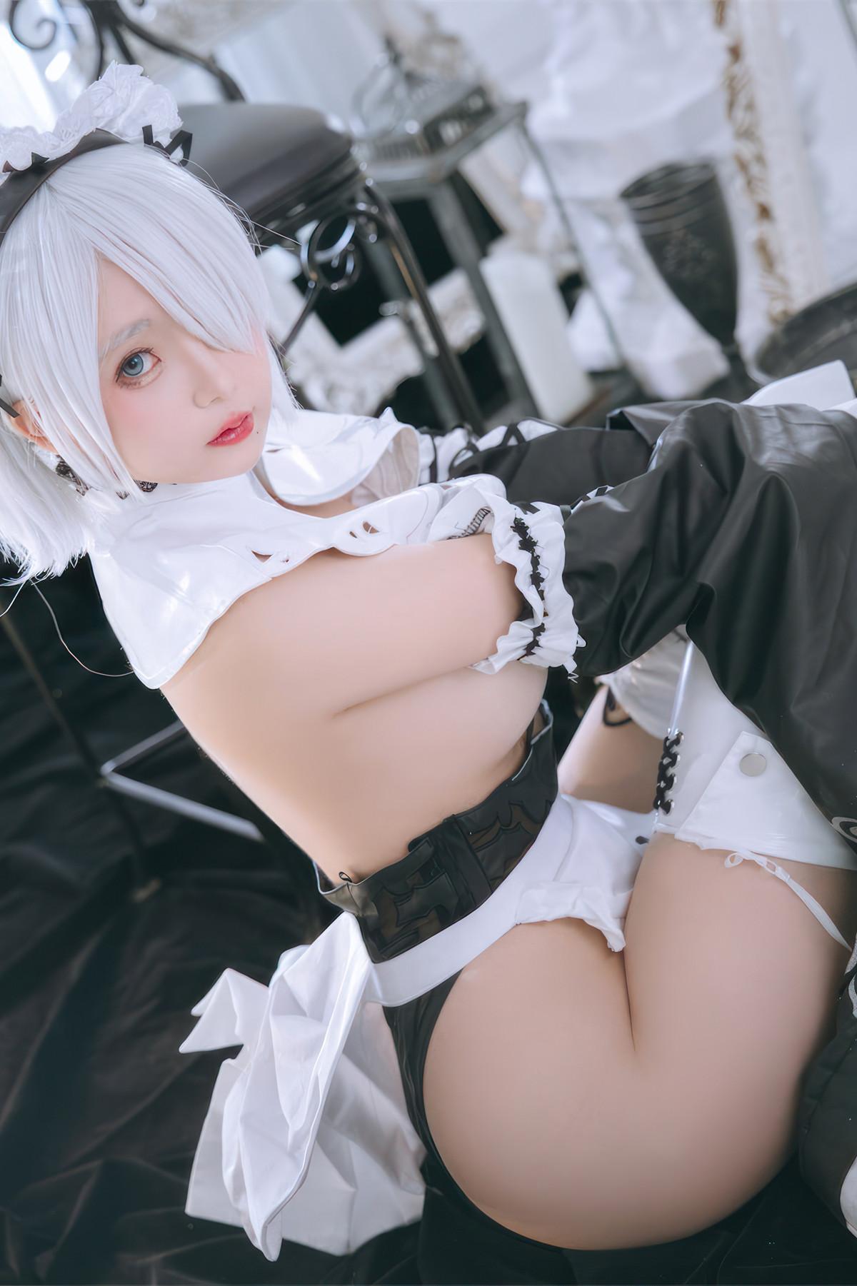 Cosplay Rinaijiao日奈娇 2B奶盖女仆 Set.02(7)