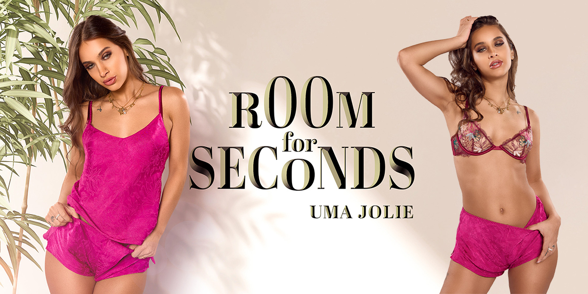 [BaDoinkVR.com] Uma Jolie - Room for Seconds (326269) [2023-02-10, Doggystyle, Tattoos, Blowjob, Natural, Small Tits, Titty Fuck, Brunette, Babe, Cum On Body, Teen, SideBySide, 2700p, 5K, SiteRip]