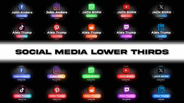 Social Media Lower Thirds - VideoHive 54996785