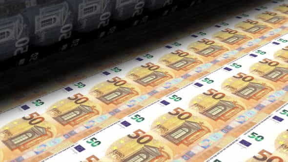 Printing Money Euro Banknotes - VideoHive 32495728