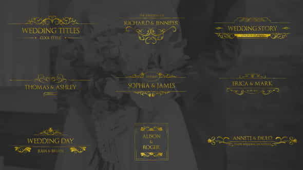 Gold Wedding Titles - VideoHive 30680853