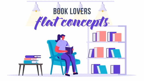 Book lovers - Flat Concept - VideoHive 33544775
