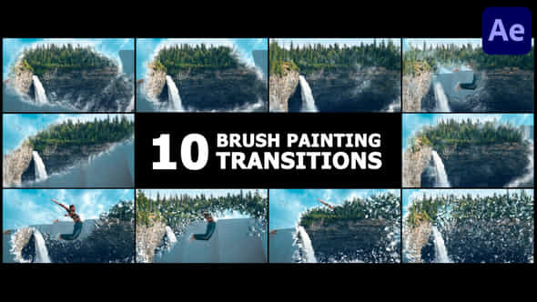 Brush Painting Transitions For After Effects - VideoHive 54818749