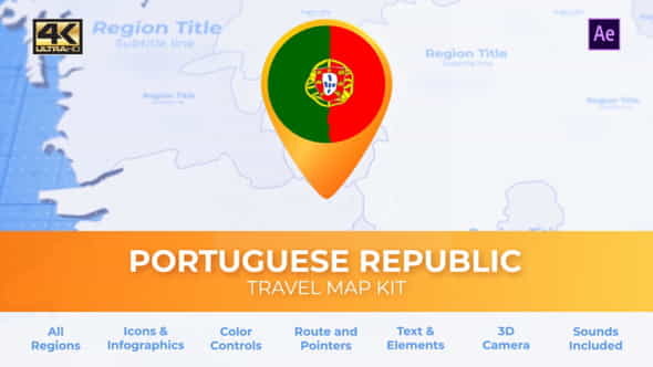 Portugal Map - Portuguese Republic - VideoHive 28341634