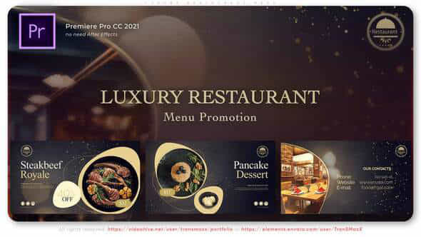 Luxury Restaurant Menu - VideoHive 34511352