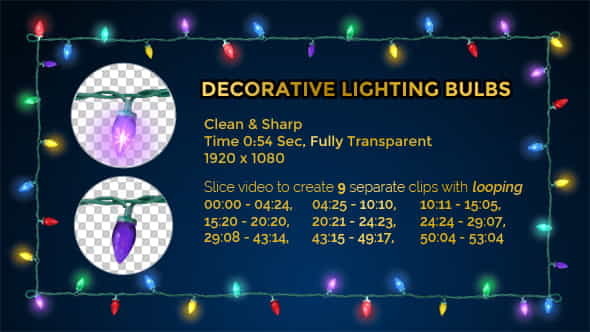 Christmas Decorative Lighting Bulbs String - VideoHive 21144389